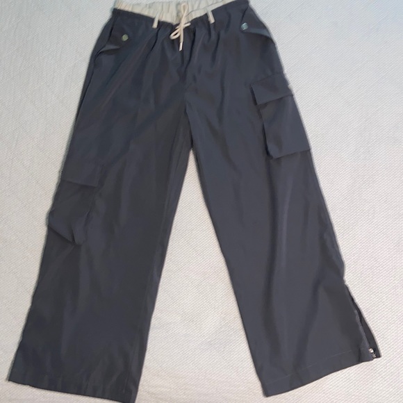 Gray baggy pants elastic waist with tie - Picture 2 of 6